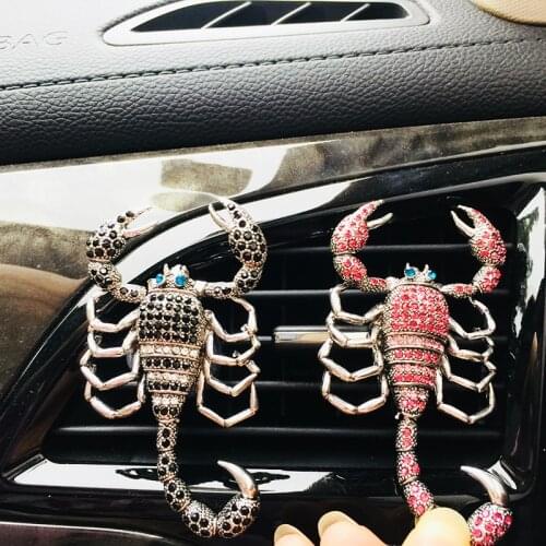 JOORMOM car air outlet fragrance diffuser colorful crystal diamond Scorpion shape air fragrance Interior Accessories ornaments