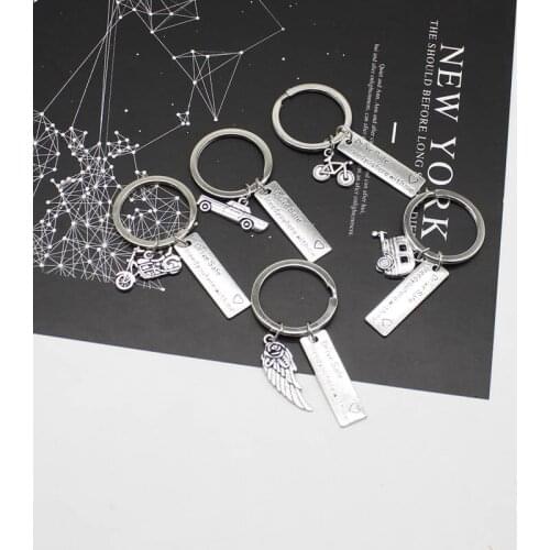 Driving safe I need you here with me / car and motorcycle wing bicycle metal fashion popular keychain family keychain popular sm