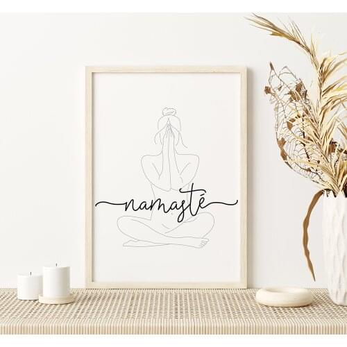 Nude Body Wall Art Black And White Namaste Definition Canvas Painting Yoga Artwork Zen Posters And Prints For Living Room Decor