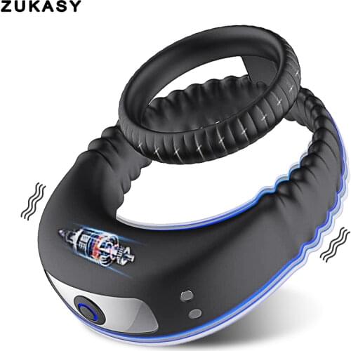 Vibrator Cock Ring Penis Delay Ejaculation Cockring on for Man Sex Toys for Men Couple Rings Penisring Toys for Adults 18