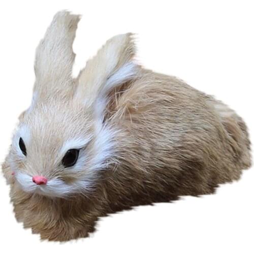 15Cm Mini Realistic Cute Plush Rabbits Fur Lifelike Animal Easter Bunny Simulation Rabbit Toy Model Birthday Gift