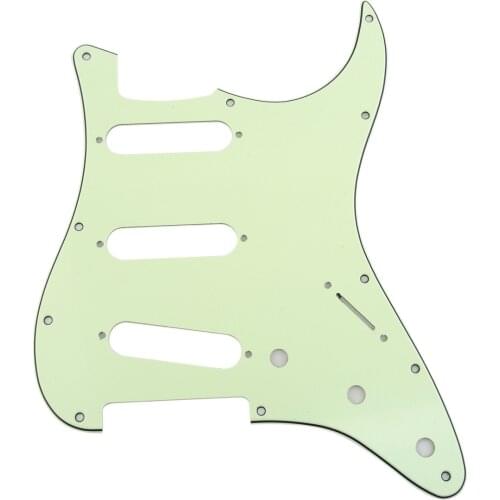 Musiclily SSS 11 Hole Strat Guitar Pickguard for Fender USA/Mexican Made Standard Stratocaster Style, 3Ply Mint