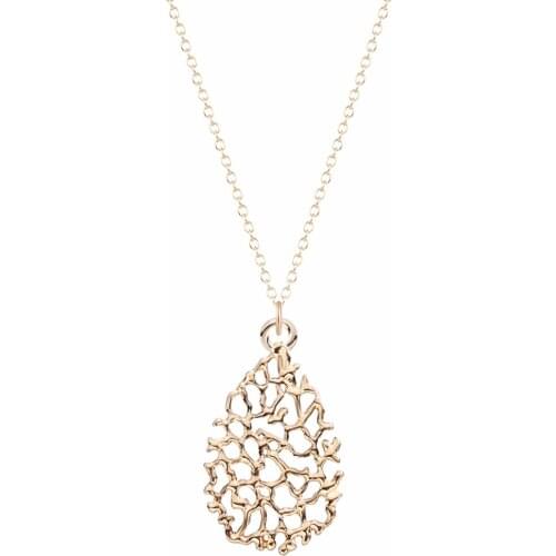 New Arrival Teardrop Filigree Necklace For Women Gold Bridesmaid Geometry Shape Jewelry Wedding Necklace Accessories