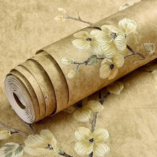 5mx53cm Embossed flowers Non-woven Non-self adhesive wallpapers for living room decoration pink 3D wall papers home decor