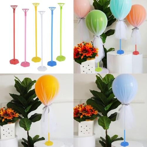 6pcs/lot Balloon Stand Ballon Holder Column Plastic Baloon Stick Baby Shower Kids Birthday Party Decoration Wedding Table Globos