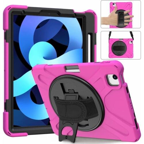 360 Rotation Shockproof Tablet Shell For New IPad Air 4 10.9 Inch 2020 Stand Case Protective Cover With Pencil Slot Funda+Straps