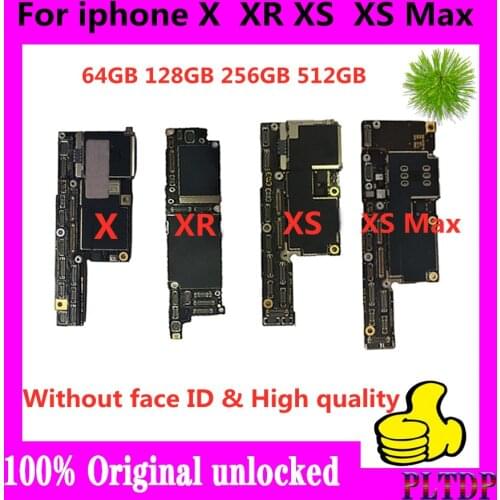 Unlocked motherboard for iphone xr 64gb 256GB 512GB.free icloud for iphone X XR XS xs max logic board NO Face ID 100% original