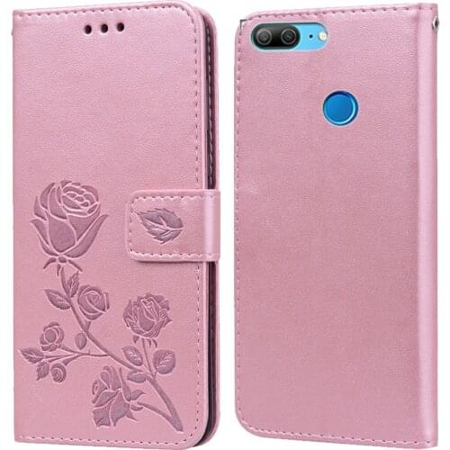Luxury Leather Flip Book Case for Huawei Honor 9 Lite 9i 9N Honor9 Rose Flower Wallet Stand Card Holder Case Phone Cover Bag