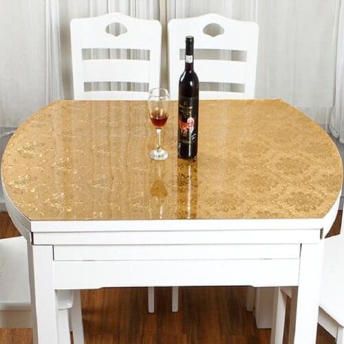 Table coffee table pads colored plastic pvc crystal plate nordic waterproof oil-proof disposable wash ironing tablecloth fr