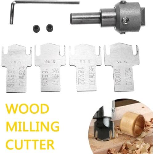 Wooden Thick Rings Maker Drill Bit Tools HSS Ring Milling Cutter Knife DIY Wood Ring Shaping Tool+ 4 Blades