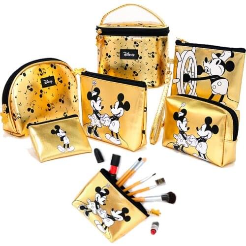 Disney Mickey Mouse bag Cartoon laser mommy travel bag Personalized cosmetic storage wallet wallet Minnie wash bag Girl gift set