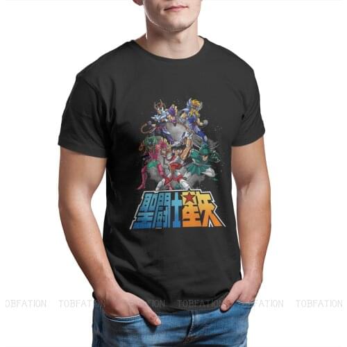 Saint Seiya Manga Cartoon Knights of the Zodiac Tshirt O-Neck Tops Plus Size T Shirt Tees Pure Cotton Short Sleeve