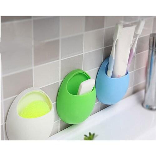 Bathroom Toothbrush Holder Wall Mount Suction Cup Toothpaste Storage Rack