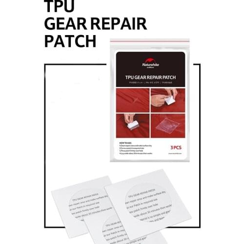 Naturehike 3pcs/lot TPU Gear Repair Patch Waterproof Patch Use for Tent Sleeping Bag Mats Camping Accessories