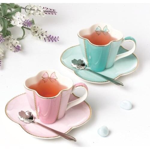 Bone China Japanese afternoon tea set coffee cup set coffee cup saucer ceramic flower tea cup black tea cup gift box LB40113