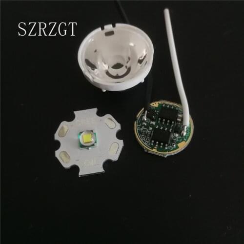1set Cree XM-L LED T6 White Light + 3.7V Driver + Lens with Base Holder