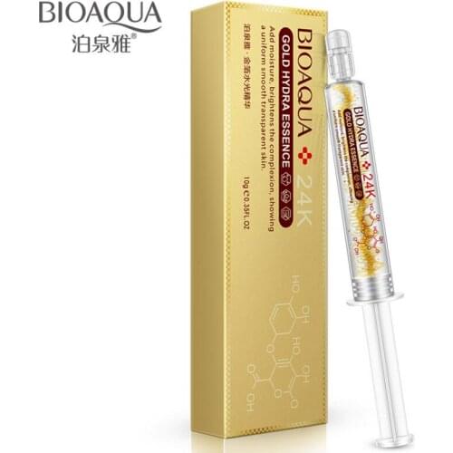 BIOAQUA 24k Gold foil water light needle essence collagen smear hyaluronic acid moisturizing face serum skin care 10ml