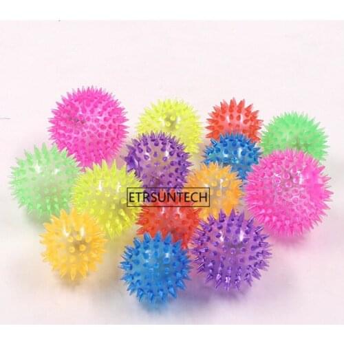 100PCS Pet Squeaky Chewing Balls Puppy Chew Toys Soft Stab Balls Cleaning Teeth Toys Play Balls with High Bounce