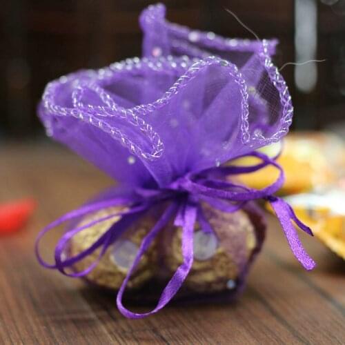 20pcs Jewelry Gift Bag 25cm Transparent Drawstring Organza Bag Wedding Christmas Halloween Decoration Facors Chocolate Candy Bag