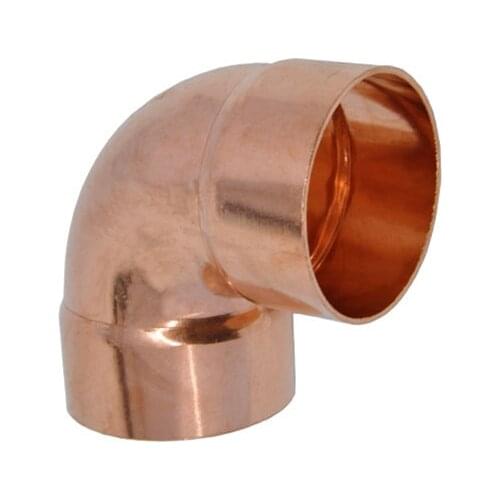 3/4" 1" 19 22 25 28mm ID 99.9% Copper End Feed Solder 90 Degree Elbow Plumbing Fitting Coupler For Air Condition