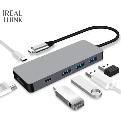 IREALTHINK USB 3.1 Type C Adapter USB C Hub Pro Dock Splitter USB 3.0 HUB 100W PD charging Full HD 4K For iPhone 11 Pro/Macbook