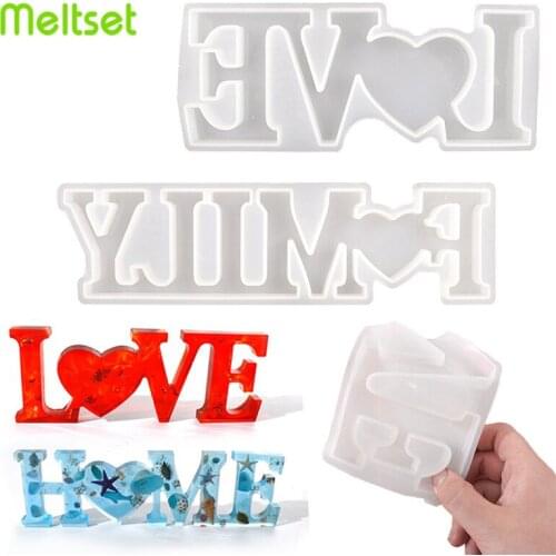 Alphabet Silicone Mold Love Home Family Letter DIY Crystal Epoxy Word Combination Moulds DIY Resin Molds For Jewelry