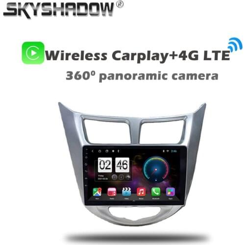 6GB+128GB Wireless Carplay DSP Android 10.0 Car DVD Player GPS WIFI Bluetooth Radio For Hyundai Verna Accent Solaris 2011-2015