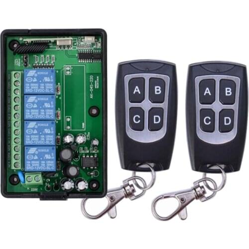 AC 85V~250V 110V 220V 4CH RF Wireless Remote Control System / Radio Switch remote switch 220v Learning code receiver