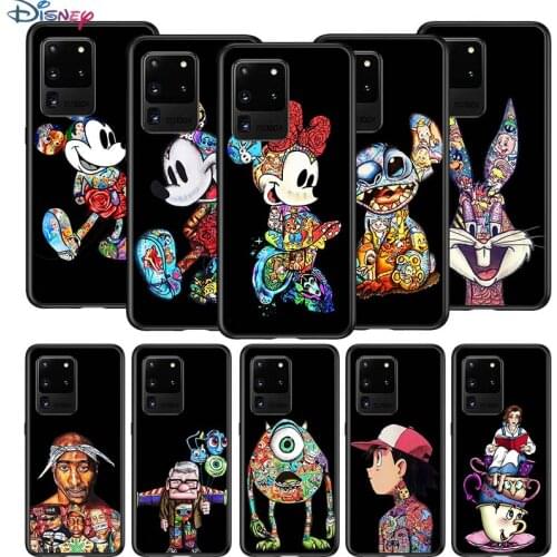 Mickey Tattoo Cartoon for Samsung S20 FE Ultra Plus A91 A81 A71 A51 A41 A31 A21S A72 A52 A42 A02S Soft Black Phone Case