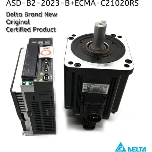 Delta 2KW 6.37NM 100mm Flange AC Servo Motor Drive Kit ASD-B2-2023-B ECMA-C21020RS ECMA-C21020SS Brake 3PH 220V 3000rpm 2000W