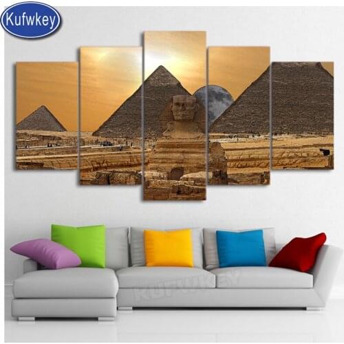Egypt Pyramid diamond mosaic,3d diy rhinestones embroidery 5pcs diamond painting full drill square round Pharaoh home decoration