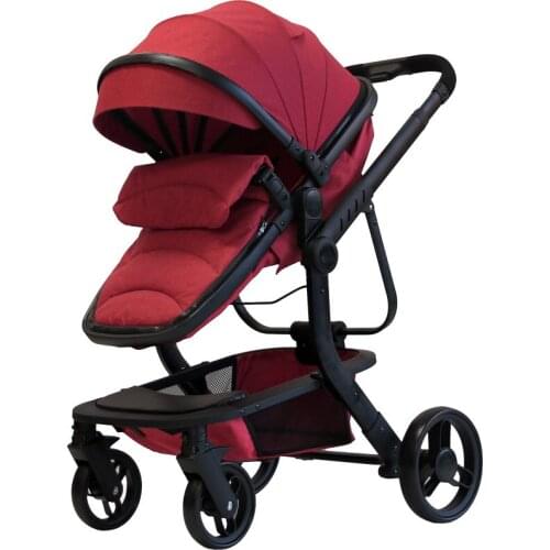 Luxurious Baby Stroller 3 in 1 Portable Travel Baby Carriage Folding Prams High Landscape Aluminum Frame Car for Newborn Baby