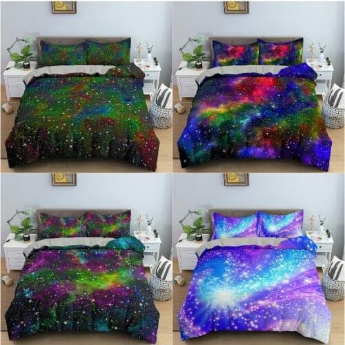 3D Bedding Set Duvet Cover Set Queen/King Quilt Cover Set Comforter Cover Pillowcase Bedclothes Starry Sky Pattern
