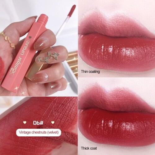 6 Colors Matte Air Lip Glaze Velvet Lip Gloss Moisturizing Water Permeable Lasting Waterproof Non-stick Cup Lip Cosmetics TSLM1