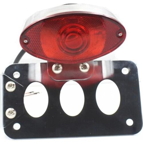 Motorcycle Chrome 12v Side Mount License Plate Holder Tail Brake Light Custom For Harle Honda Yamaha Suzuki Kawasaki