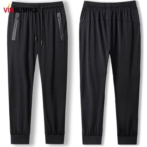 2 Pcs / Lot Super Plus Size L-9XL New 2020 Mens Summer Cool Soft Comfortable Black Thin Long Pants Man Mesh Breathable Trousers