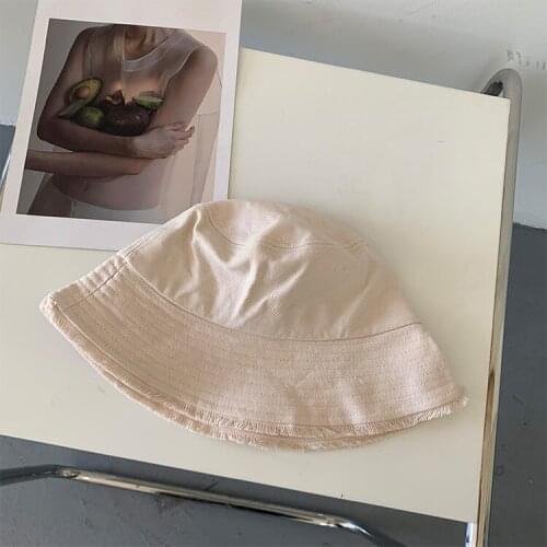 Soft and Comfortable Color Matching Washed-cotton Fisherman Hat with Simple Sun Shading To Show Face Neaptide Bucket Hat Women
