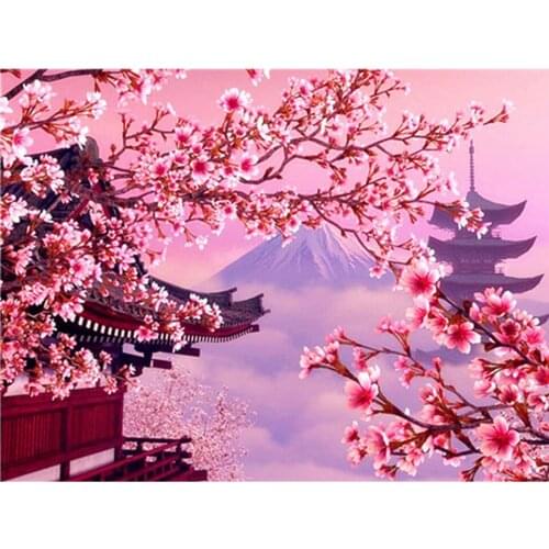 5D DIY Diamond Painting Landscape Japanese style Cross Stitch Kit Full Drill Embroidery Mosaic Art Picture of Rhinestones Decor