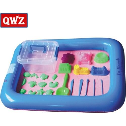 QWZ 26PCS Dynamic Amazing No-mess Indoor Magic Play Sand Children Toy Mars Space Inflatable Sand Tray Accessories Multi-function