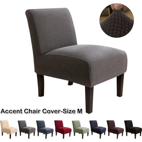 Solid Elastic Stretch Chair Cover Spandex Living Room Chair Slipcover Protector Wedding Banquet Armless Chair Accent Chair Cover