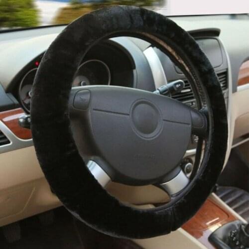 Soft Plush Car Steering Wheel Cover Braid On The Steering-wheel Winter Warm Covers Car Styling Interior Accessories