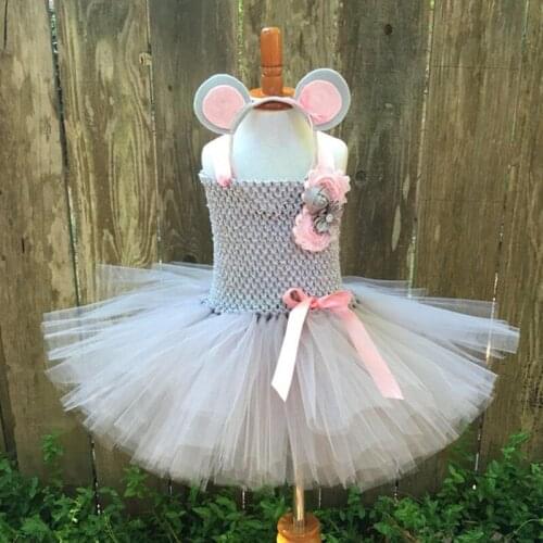 Cute Baby Girls Gray Minnie Tutu Dress Girls Kids Birthday Party Dresses Halloween Mouse Costume Vestidos Girls Clothes XX102