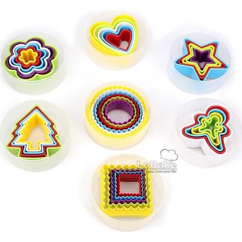 6pcs/set) Beautiful round circular shape plastic biscuit cutter cookies teething & smooth blade for diy dough cutting tool