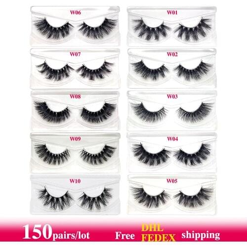 Wholesale 150Pairs/Lot 16~25 MM Mink Eyelashes Natural Fluffy Extension Hair Make Up 6D 3D Eye Lashes No Box