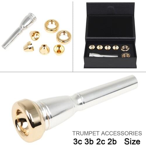 Trumpet Mouthpiece Set 3c 3b 2c 2b Trumpet Mouth Gold Plated Brass with Box Fit for Bach for professional performance