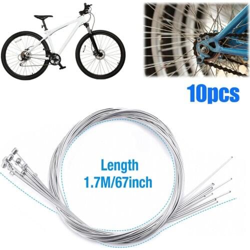 Bike Shifter Cable, 10 Pack Bicycle Gear Shift Cables Set for Most Kinds of Bikes, Steel