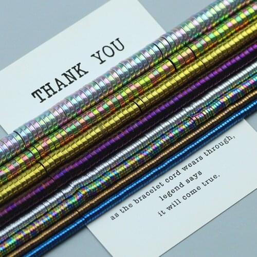 Multicolor Blue Green Gold COIN Shape beads Flat Round Hematite Natural Stone Spacer Loose Beads for Jewelry Making DIY 3 4 6mm