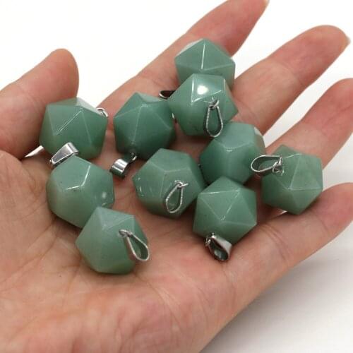 1PC Natural Stone Green Aventurine Jades Pendant Charms Irregular Faceted Pendants for Jewelry Making DIY Necklace Earring Gift