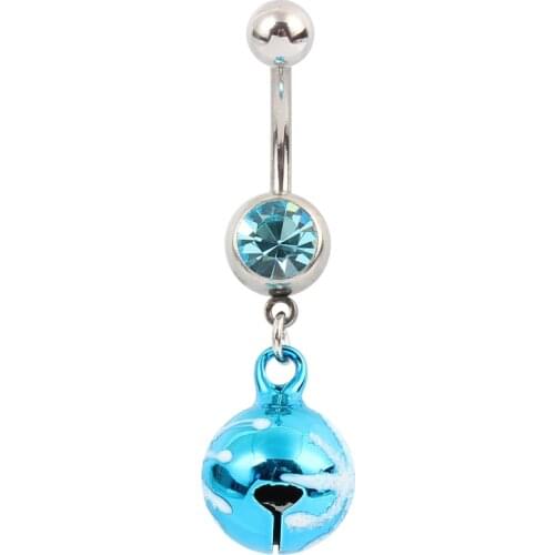 14G 316L surgical steel bar Nickel-free Bells button ring fashion lizard lady body piercing navel belly jewelry