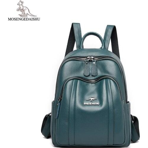 2021 Fashion Letter Designer Solid Color Ladies Backpack Casual Shoulder Bags High Quality Leather Multifunctional Travel Bag